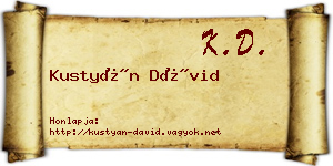 Kustyán Dávid névjegykártya